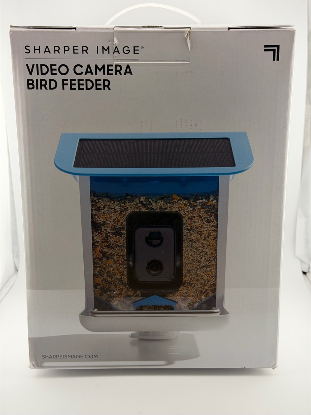 Sharper Image Blue and Silver Video Camera Bird Feeder